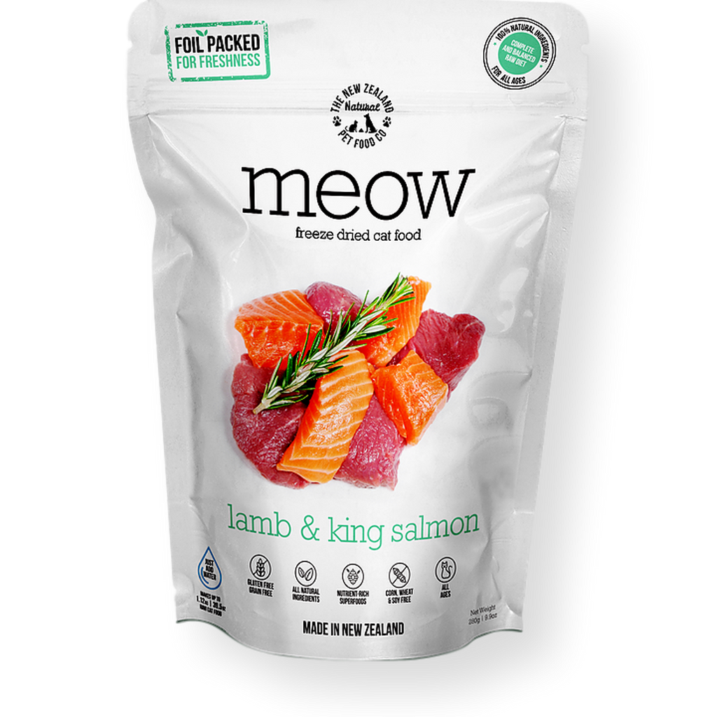 Meow Freeze Dried Cat Food Lamb & Salmon