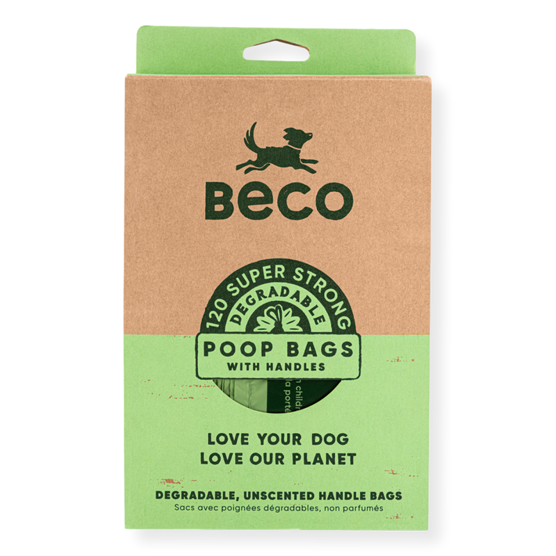 Beco Super Strong Degradable Poop Bags With Handles 120 pack