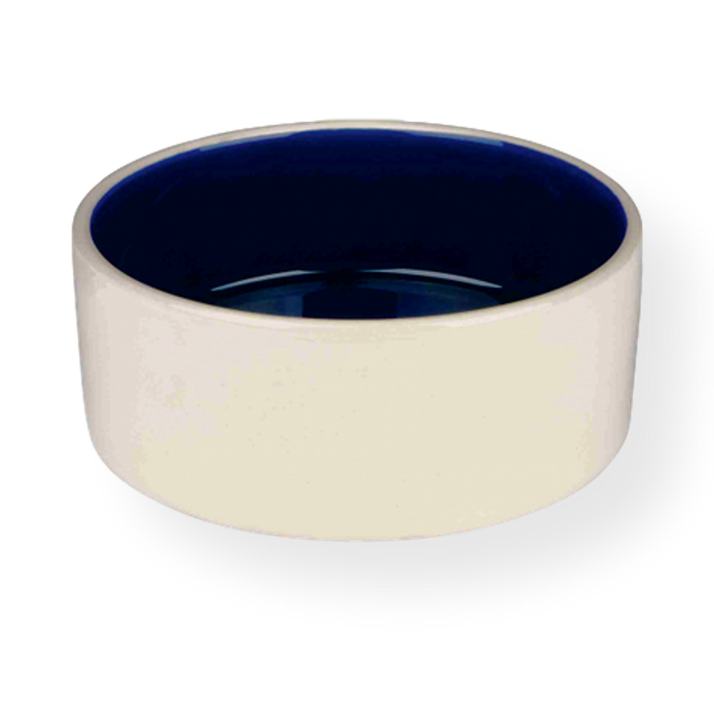 Trixie Stoneware Cream & Blue Dog Bowl
