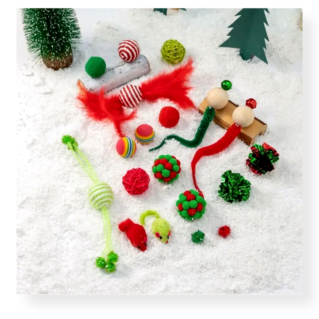 Feline Fine Best Christmas Ever Cat Toy 8 pack