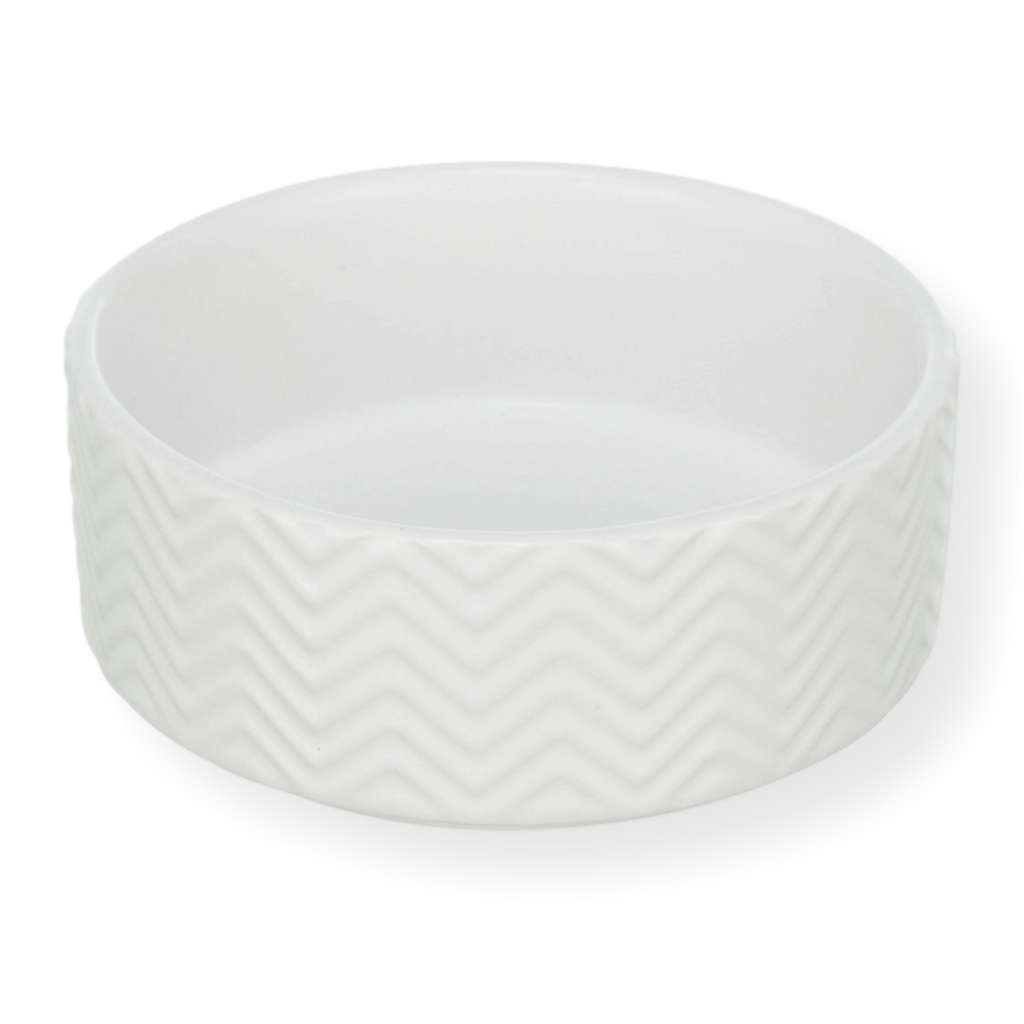 Trixie Ceramic Wave Dog Bowl White