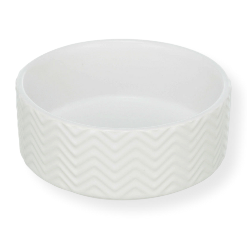 Trixie Ceramic Wave Dog Bowl White