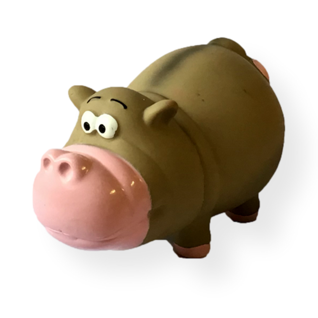Latex Grunting Hippo Dog Toy 14cm