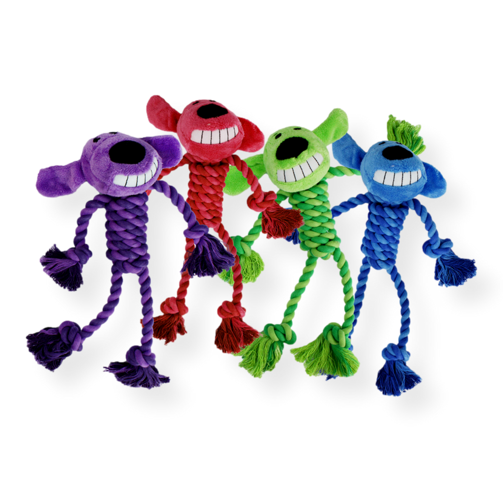 Loofa Dog Rope Body Dog Toy 27cm