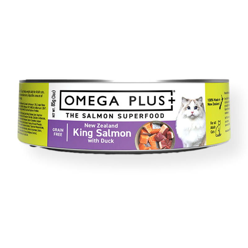 Omega Plus Canned Cat Food King Salmon with Duck 85g