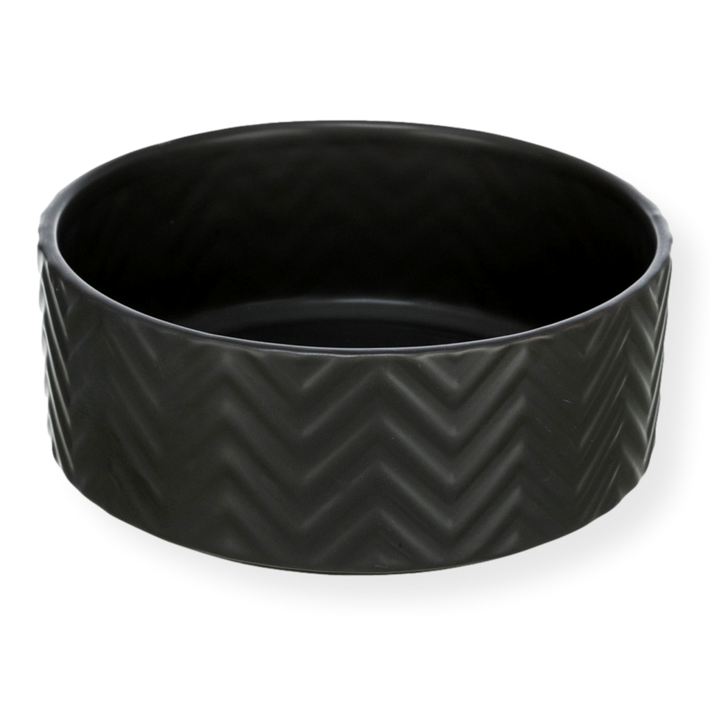 Trixie Ceramic Wave Dog Bowl Black