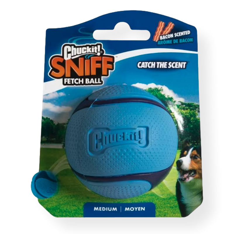 Chuckit Sniff Fetch Ball Bacon Medium 1 pack