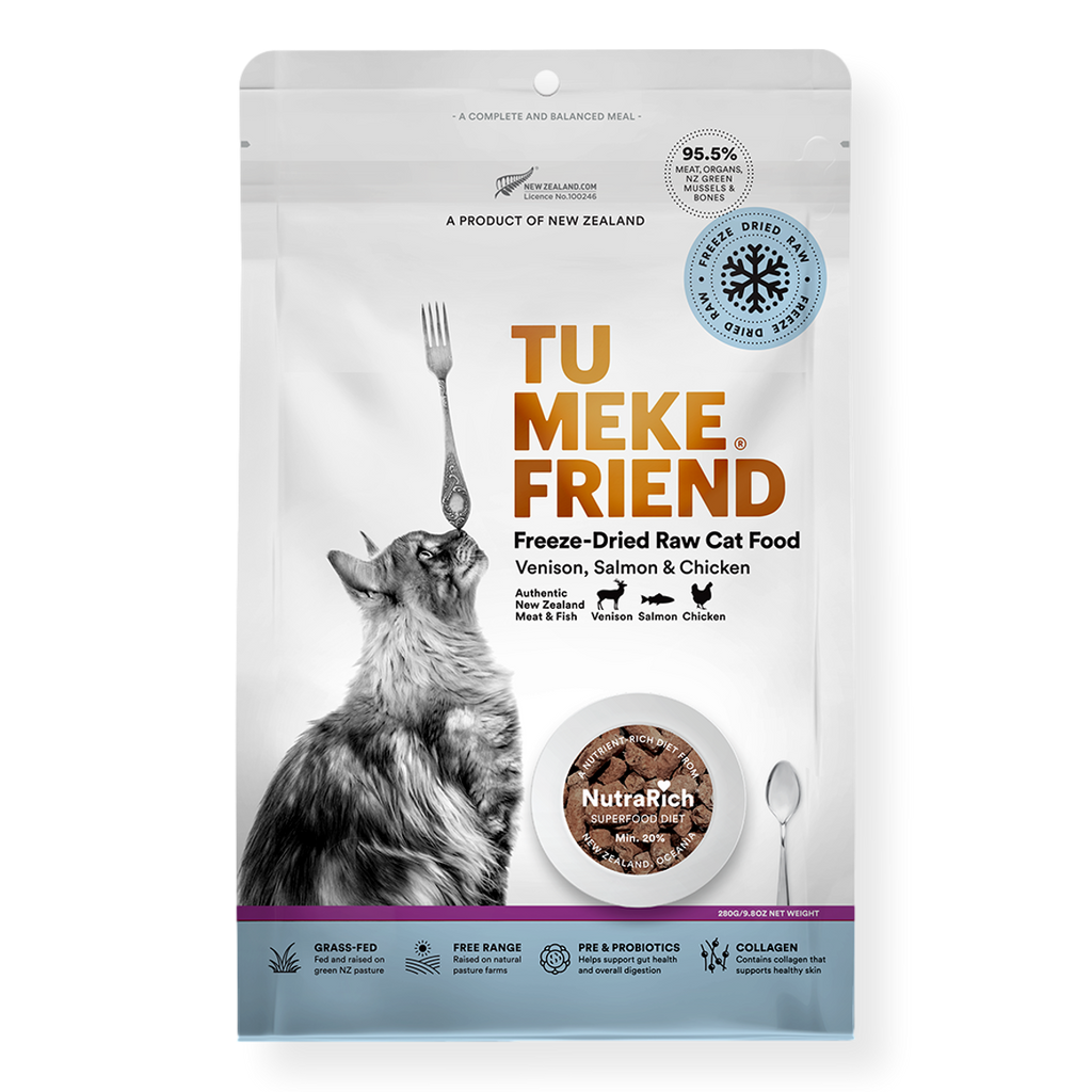 Tu Meke Freeze Dried Venison, Salmon, & Chicken Raw Cat Food 280g