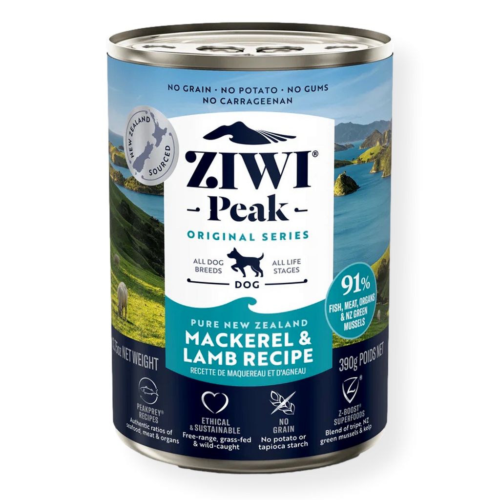 Ziwi Peak Canned Mackerel & Lamb Dog Food 390g
