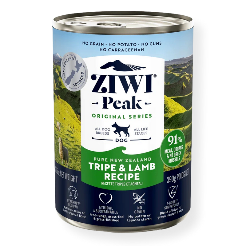 Ziwi Peak Canned Tripe & Lamb Dog Food 390g
