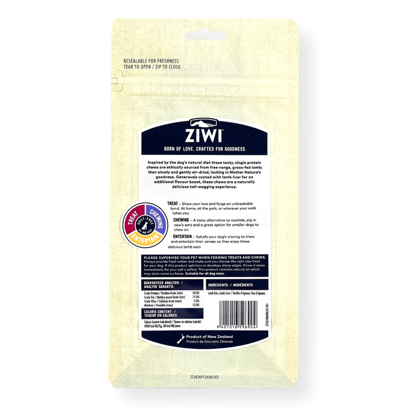 Ziwi Peak Lamb Liver Ears Liver Coated Good-Dog Chews