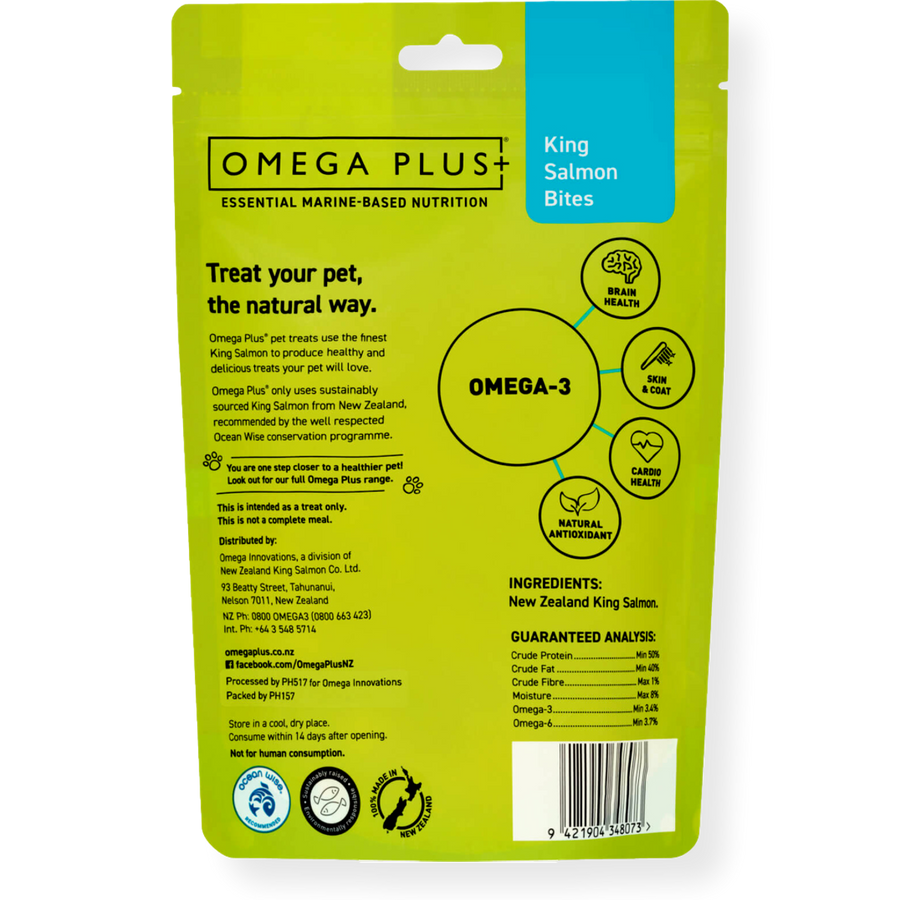 Omega Plus Dog Treats King Salmon Bites – Pet Connect NZ