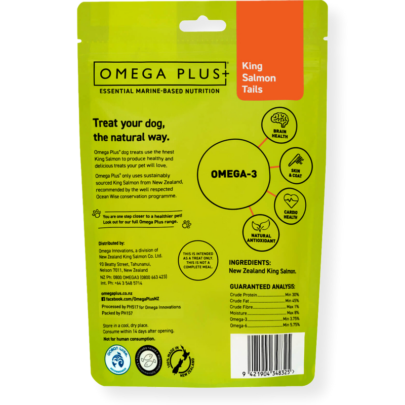 Omega Plus Dog Treats Salmon Tails 100g