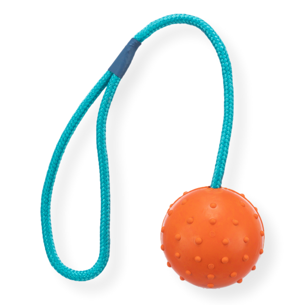 Rubber Throw Ball & Rope 6cm