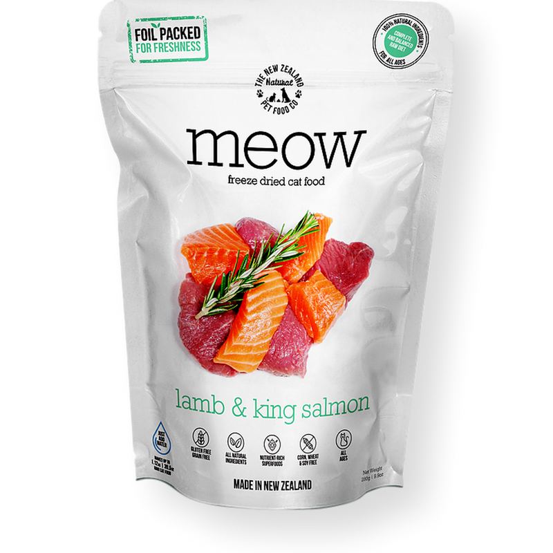 Meow Freeze Dried Cat Food Lamb & Salmon