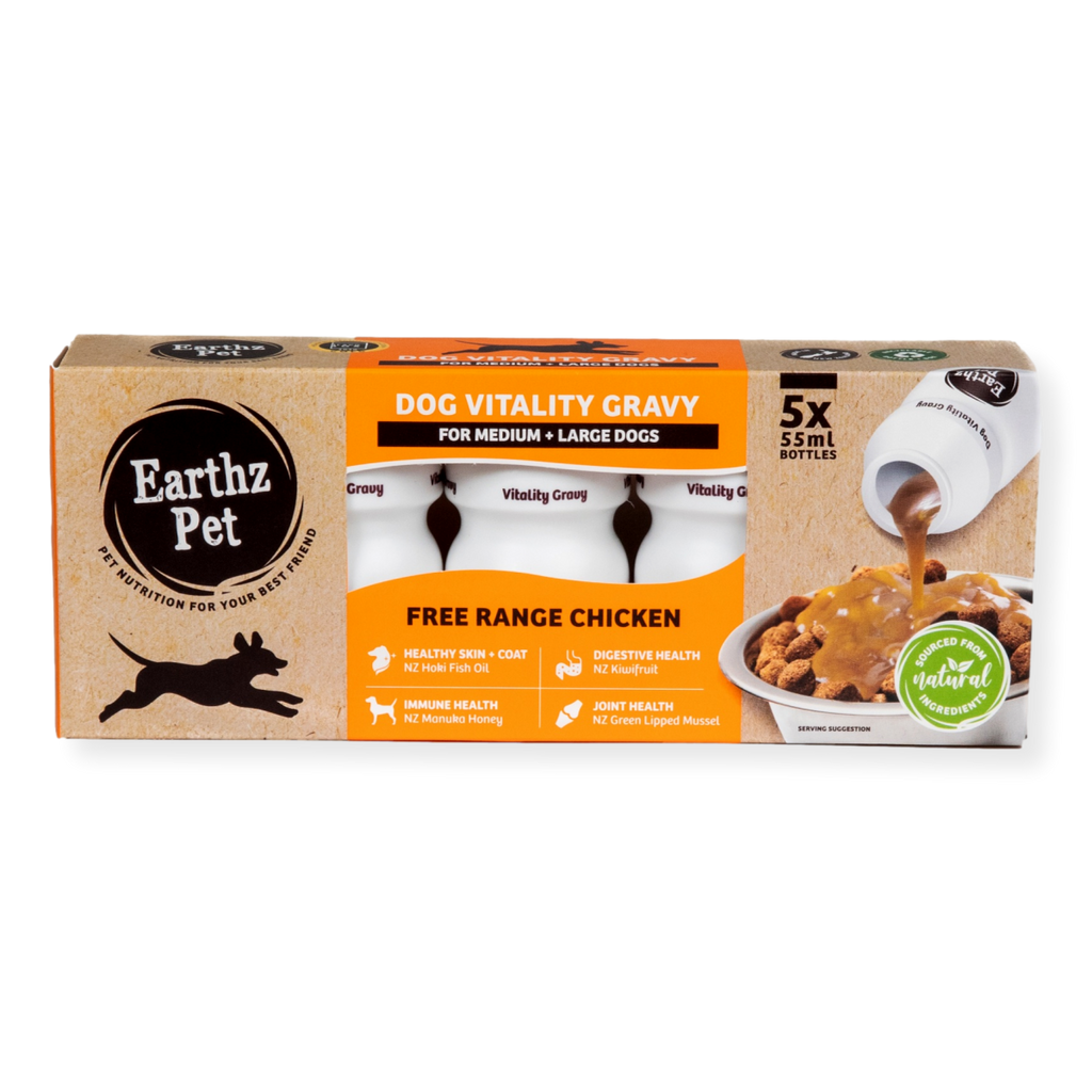 Earthz Pet Vitality Gravy Medium & Large Dog Chicken 55ml 5 pack