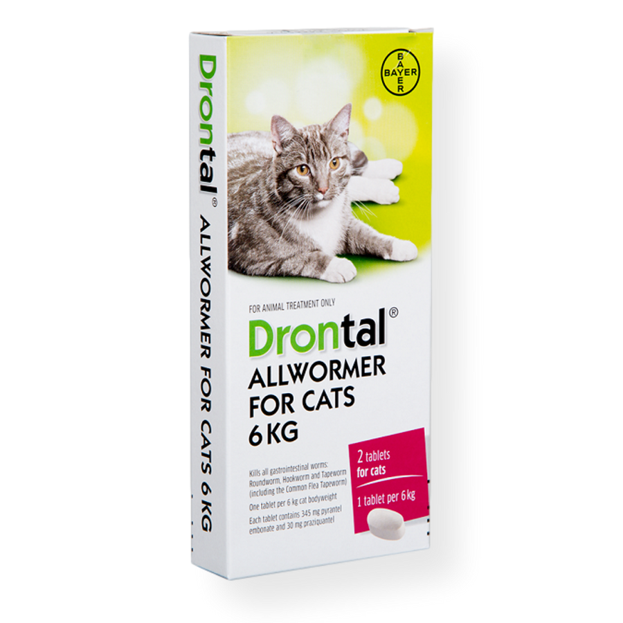 Drontal Cat Ellipsoid Worming Tablets 6kg 2 pack Pet Connect NZ