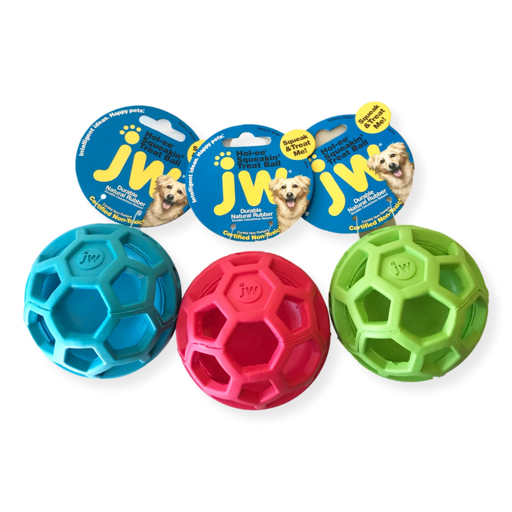 JW Treat N Squeak Treat Dispensing Ball Dog Toy