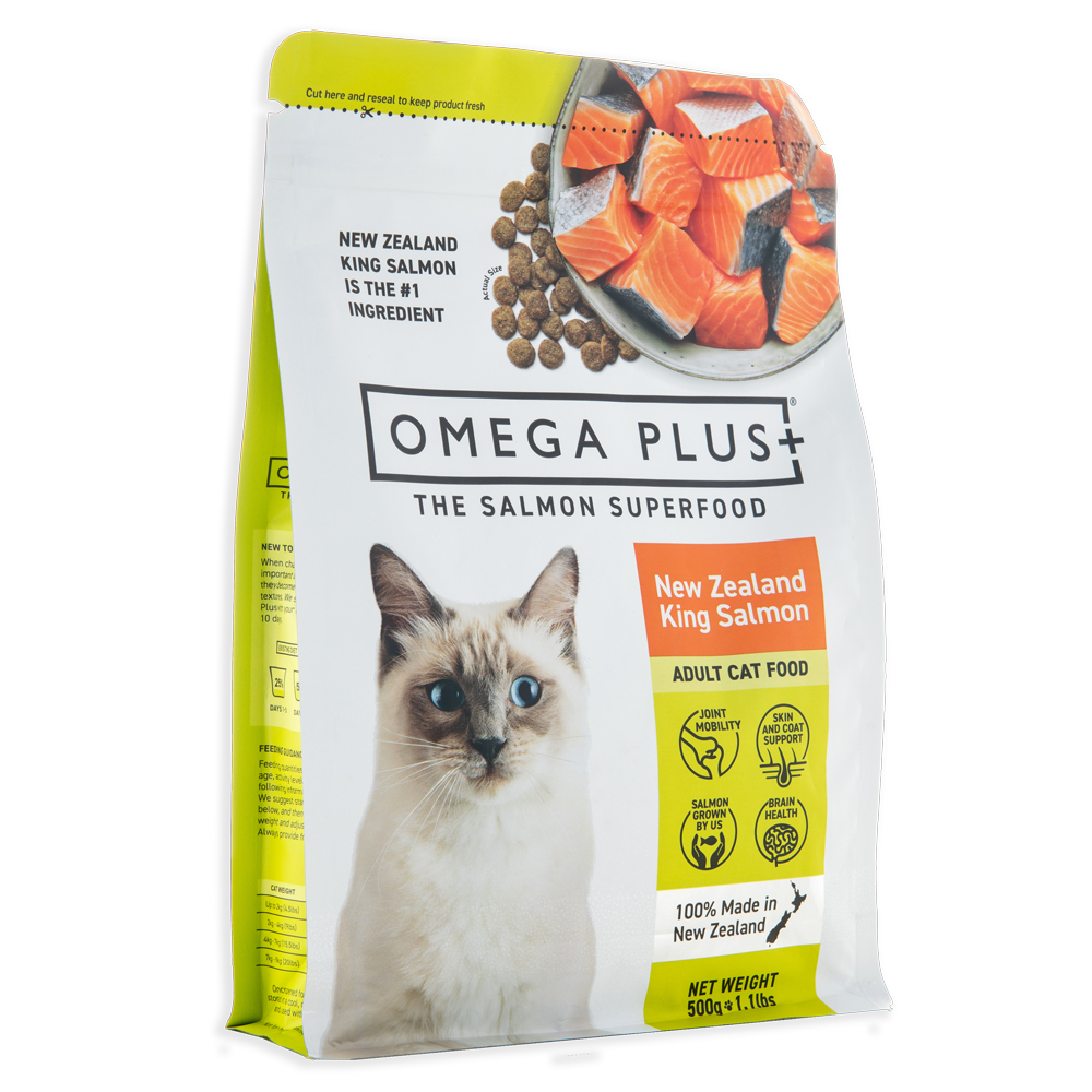 Omega Plus Dry Cat Food King Salmon 500g