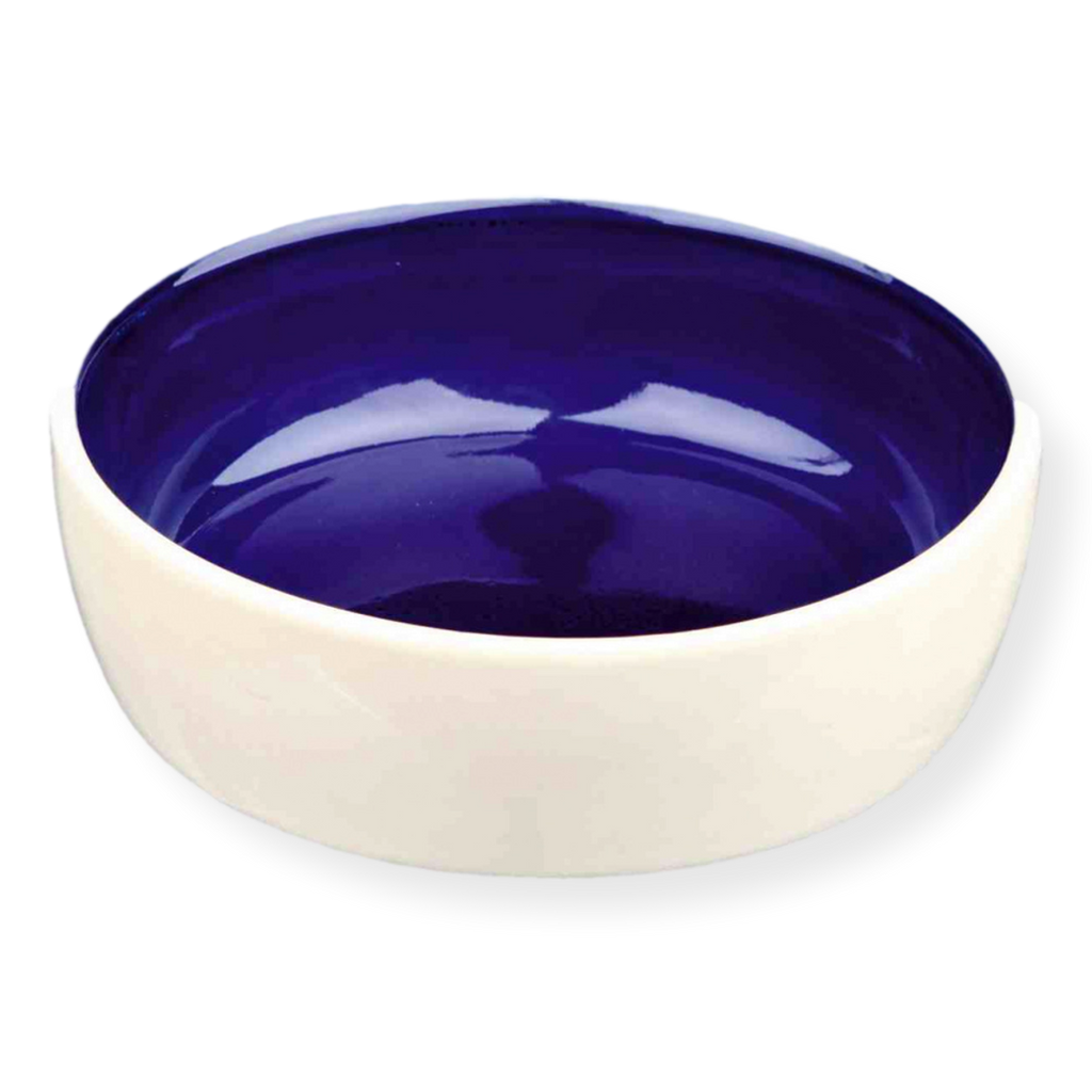 Trixie Stoneware Cat Bowl Cream & Blue