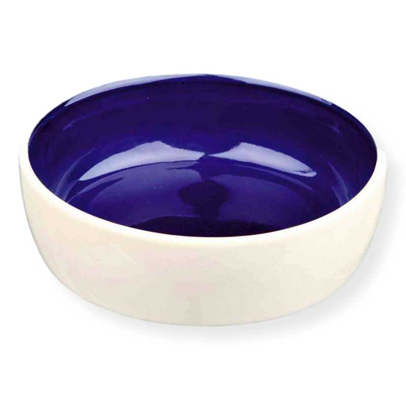 Trixie Stoneware Cat Bowl Cream & Blue