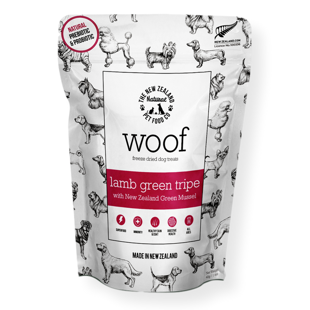 Woof Lamb Green Tripe & Mussel Treats 50g