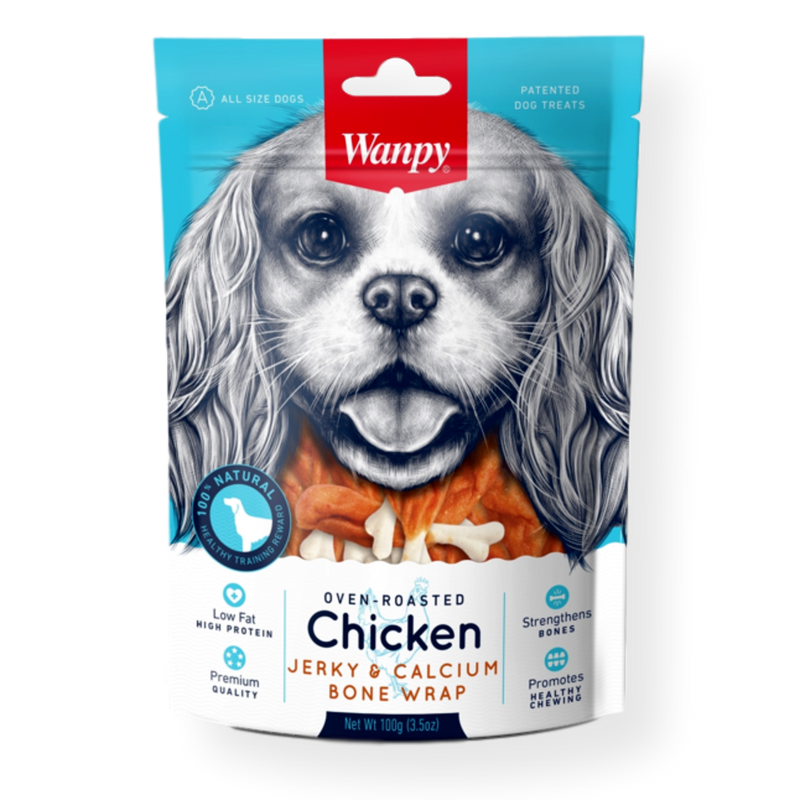 Wanpy Chicken & Calcium Bone Dog Treat 100g