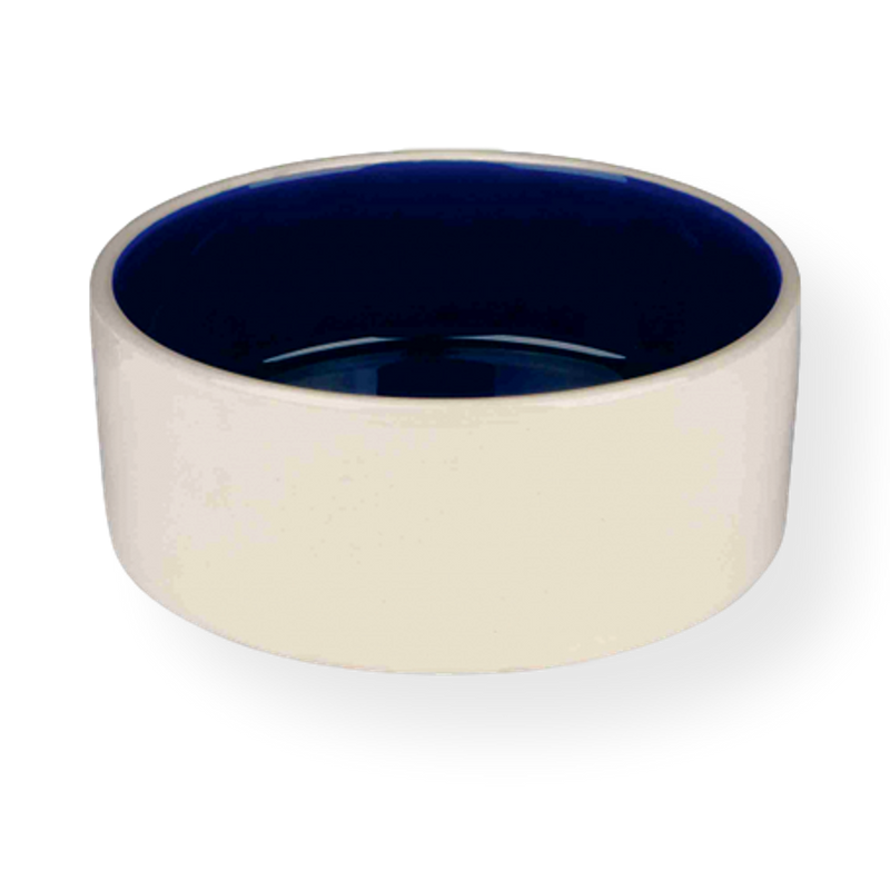 Trixie Stoneware Cream & Blue Dog Bowl