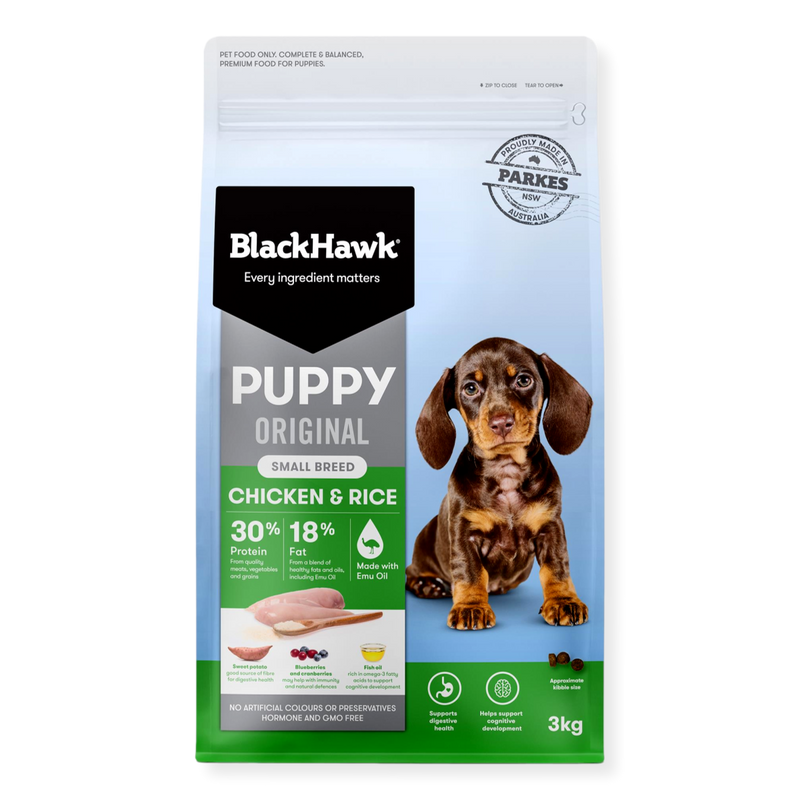 Black Hawk Chicken & Rice Small Breed Puppy Food 3kg