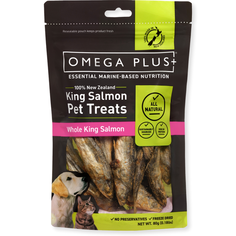 Omega Plus Dog Treats Whole King Salmon 