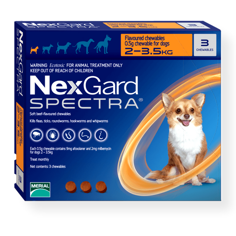 NexGard Spectra Chewable Dog Flea, Tick, & Worm Treatment