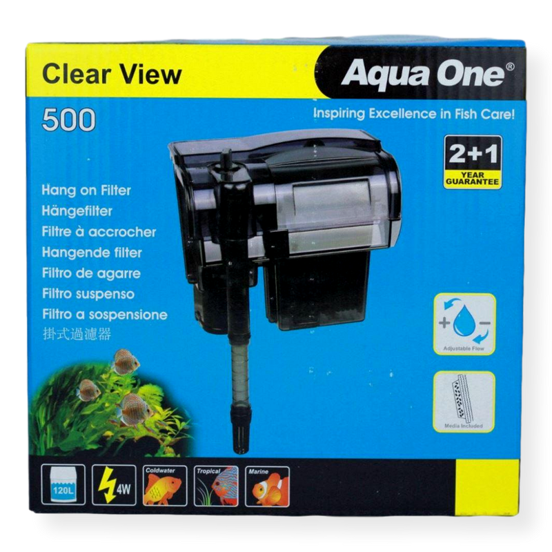 Aqua One H200 Clear View Hang On Filter 200L/hr