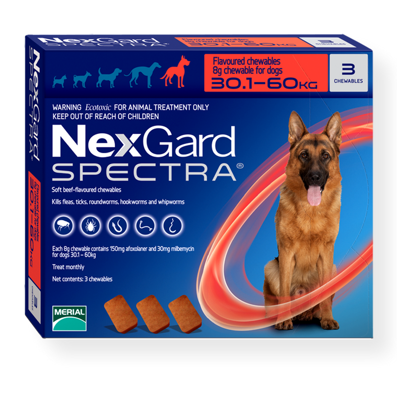 NexGard Spectra Chewable Dog Flea, Tick, & Worm Treatment