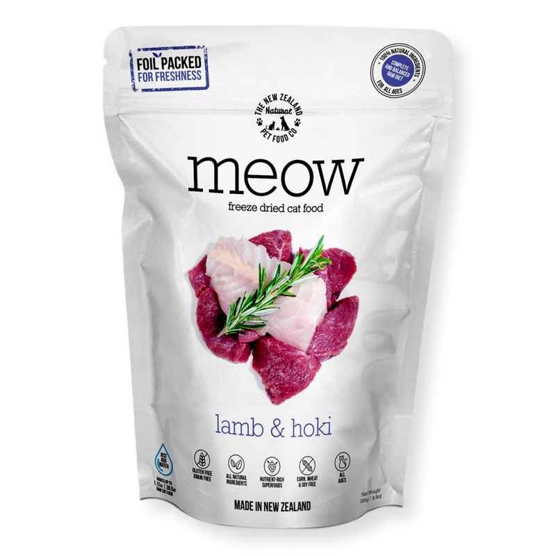 Meow Freeze Dried Cat Food Lamb & Hoki